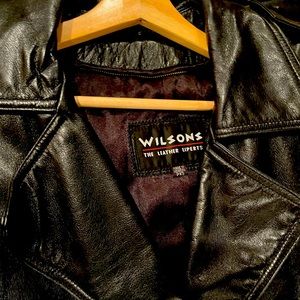 Petite XS full length leather jacket. Wilson black leather.